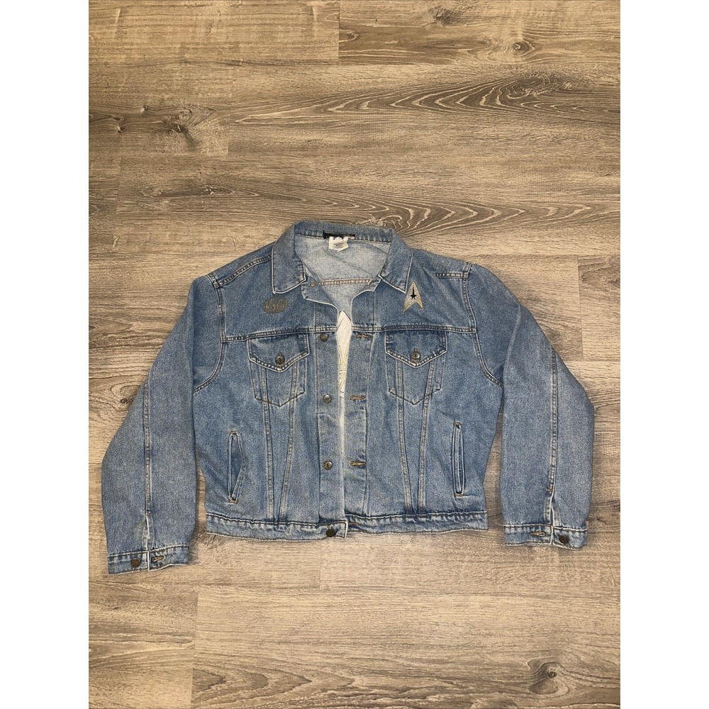 VTG Paramount 1991 STAR TREK 25th Anniversary Jacket Women's Large Blue Denim